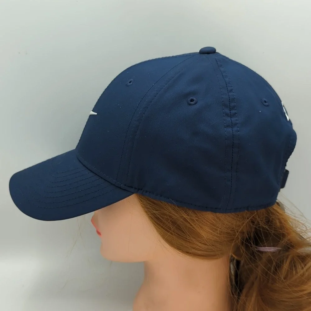Nike Legacy91 Hat Cap Strap Back Navy Blue White Center Swoosh Golf Lightweight